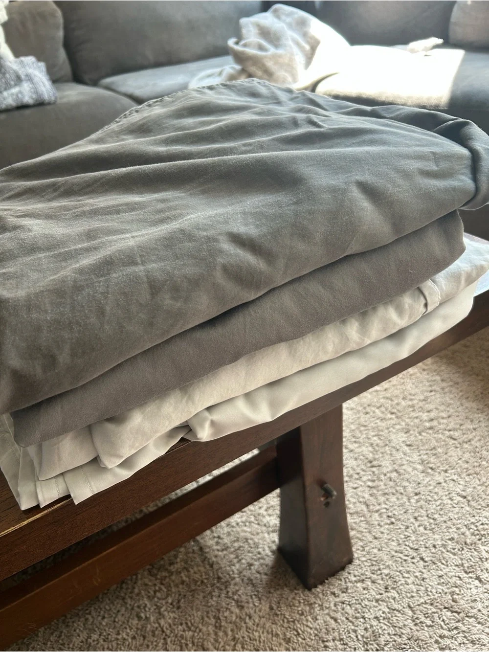 Threshold Gray and Light Gray flat sheets-bundle of 4-king size
